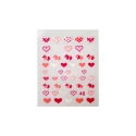 White, Fuchsia, Pink, Heart Stickers